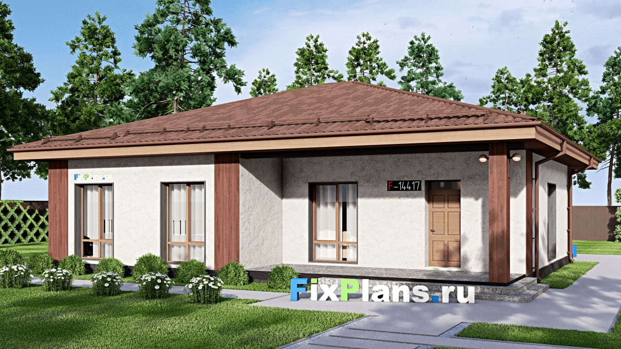 Одноэтажный дом F-14417 — фасад