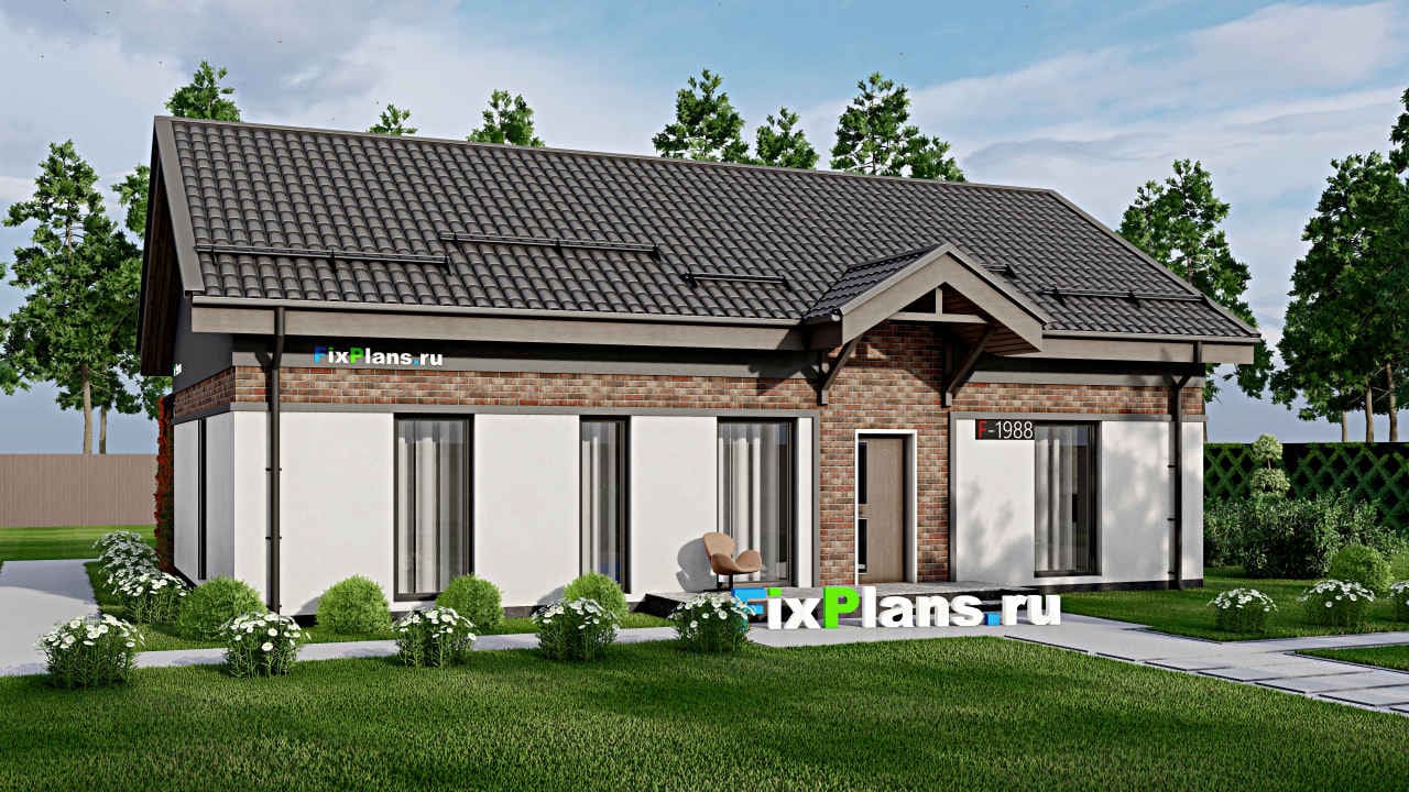 Одноэтажный дом F-1988 — фасад